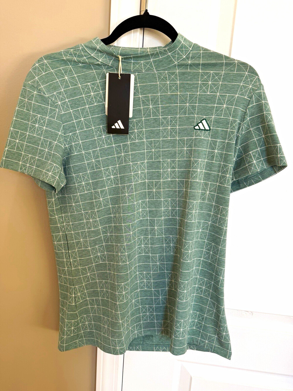NWT adidas Go-To SS Women’s Cotton Crew Neck Geometric Green T-Shirt Size S